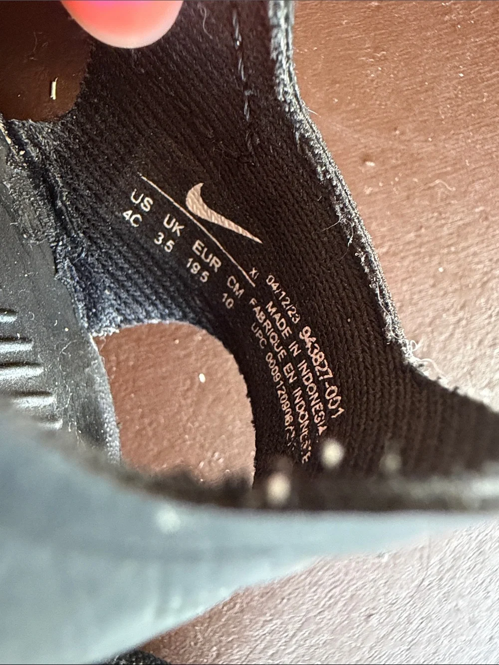 Nike Black Baby/Walker Sandals with Hook-and-Loop Strap